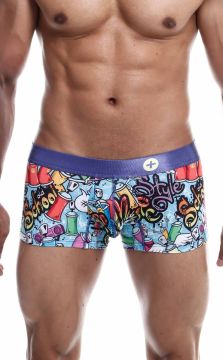 Comfortable underwear with retro-car and funky pixel prints, designed for a wrinkle-free, pinch-free fit, perfect for expressing individuality beneath formal attire.