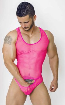 MOB Erotic men's lingerie featuring an all-over mesh design with a back thong, a handy front opening, available in multiple colors and made of comfortable Tulle Netting material.