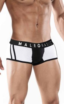 Alluring Trunk Pink underwear with an extended leg design, emphasizing a vibrant hue and snug fit that showcases a man's impeccable physique.